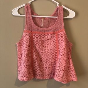 Free People Pink Cropped Tank